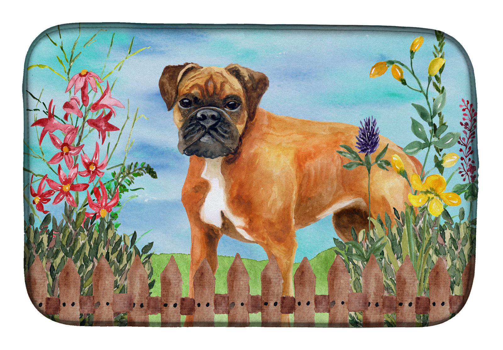 German Boxer Spring Dish Drying Mat CK1202DDM  the-store.com.