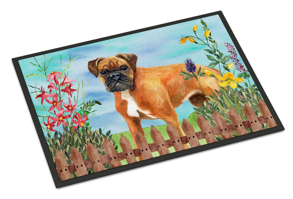 German Boxer Spring Indoor or Outdoor Mat 24x36 CK1202JMAT by Caroline&#39;s Treasures