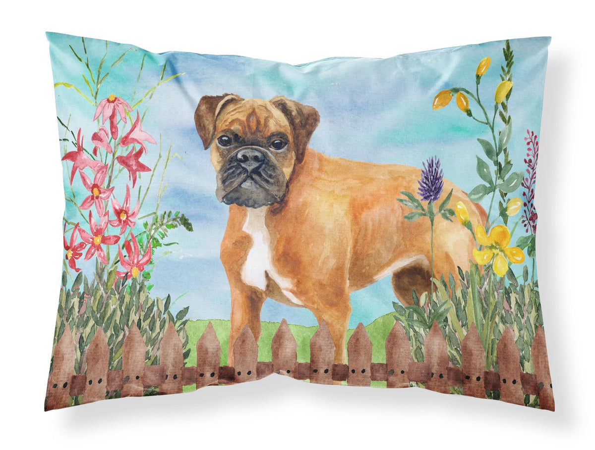 German Boxer Spring Fabric Standard Pillowcase CK1202PILLOWCASE by Caroline&#39;s Treasures