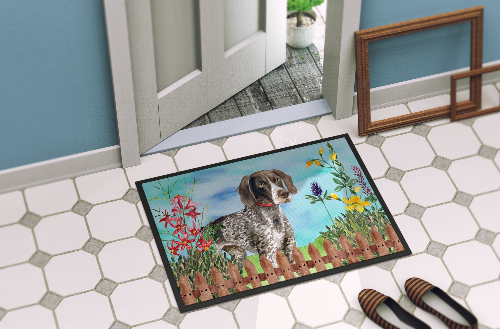 German Shorthaired Pointer Spring Indoor or Outdoor Mat 24x36 CK1203JMAT by Caroline's Treasures