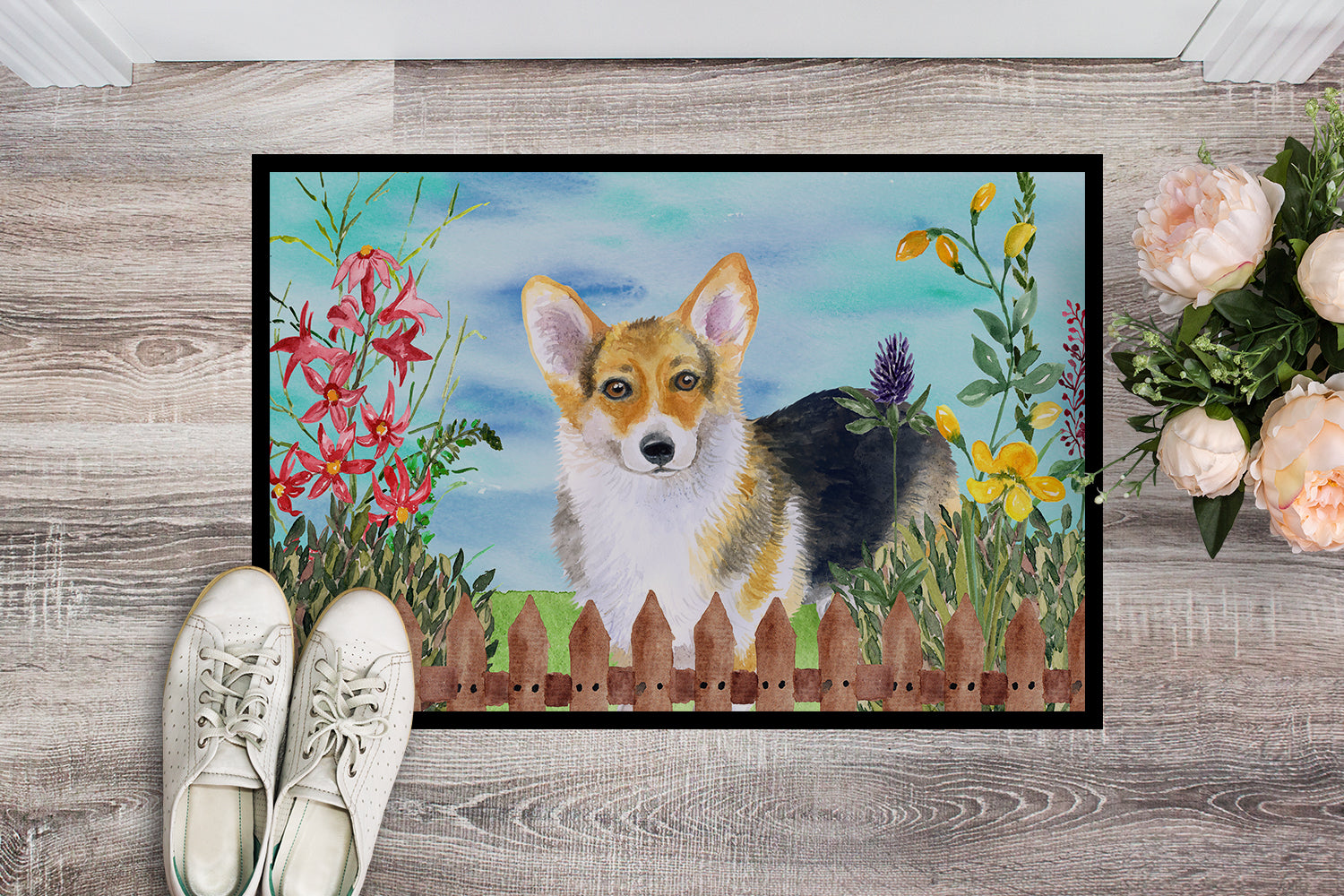 Pembroke Corgi Spring Indoor or Outdoor Mat 18x27 CK1204MAT - the-store.com