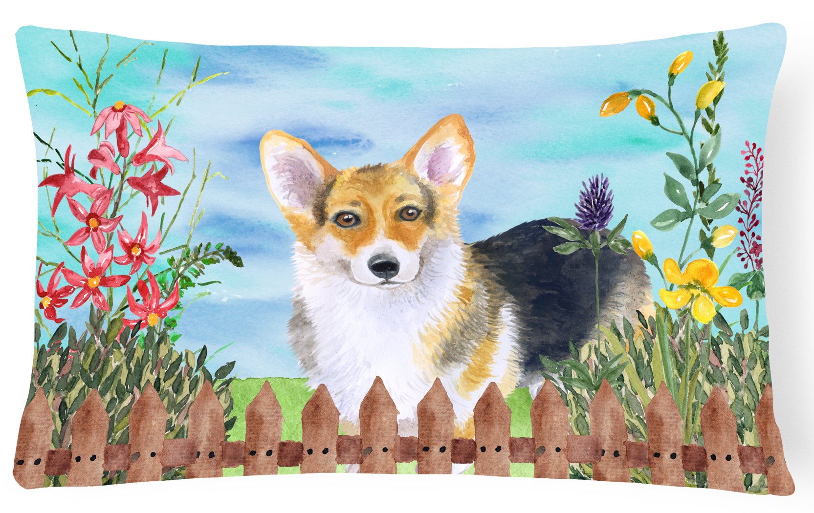 Pembroke Corgi Spring Canvas Fabric Decorative Pillow CK1204PW1216 by Caroline's Treasures