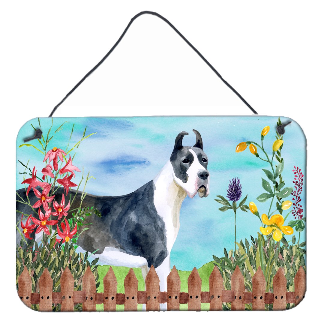 Harlequin Great Dane Spring Wall or Door Hanging Prints CK1205DS812 by Caroline's Treasures