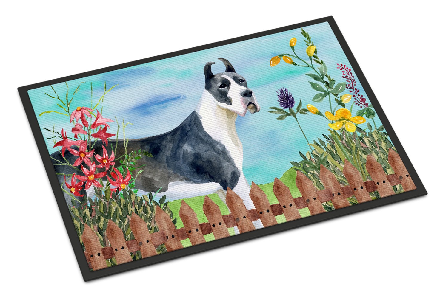 Harlequin Great Dane Spring Indoor or Outdoor Mat 24x36 CK1205JMAT by Caroline's Treasures