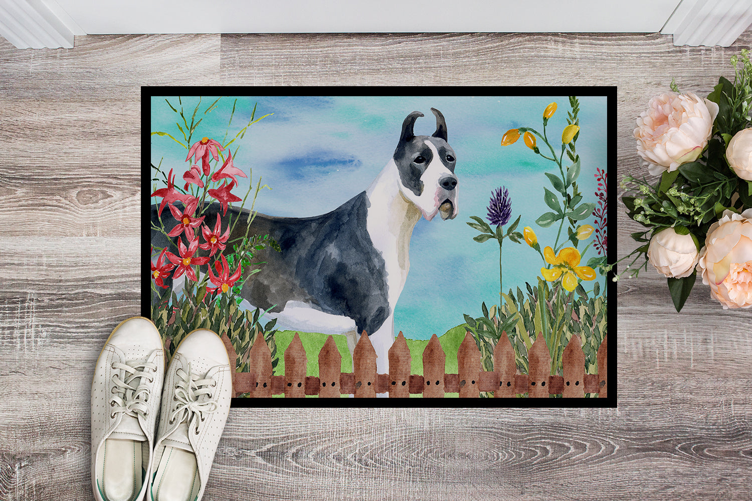 Harlequin Great Dane Spring Indoor or Outdoor Mat 18x27 CK1205MAT - the-store.com