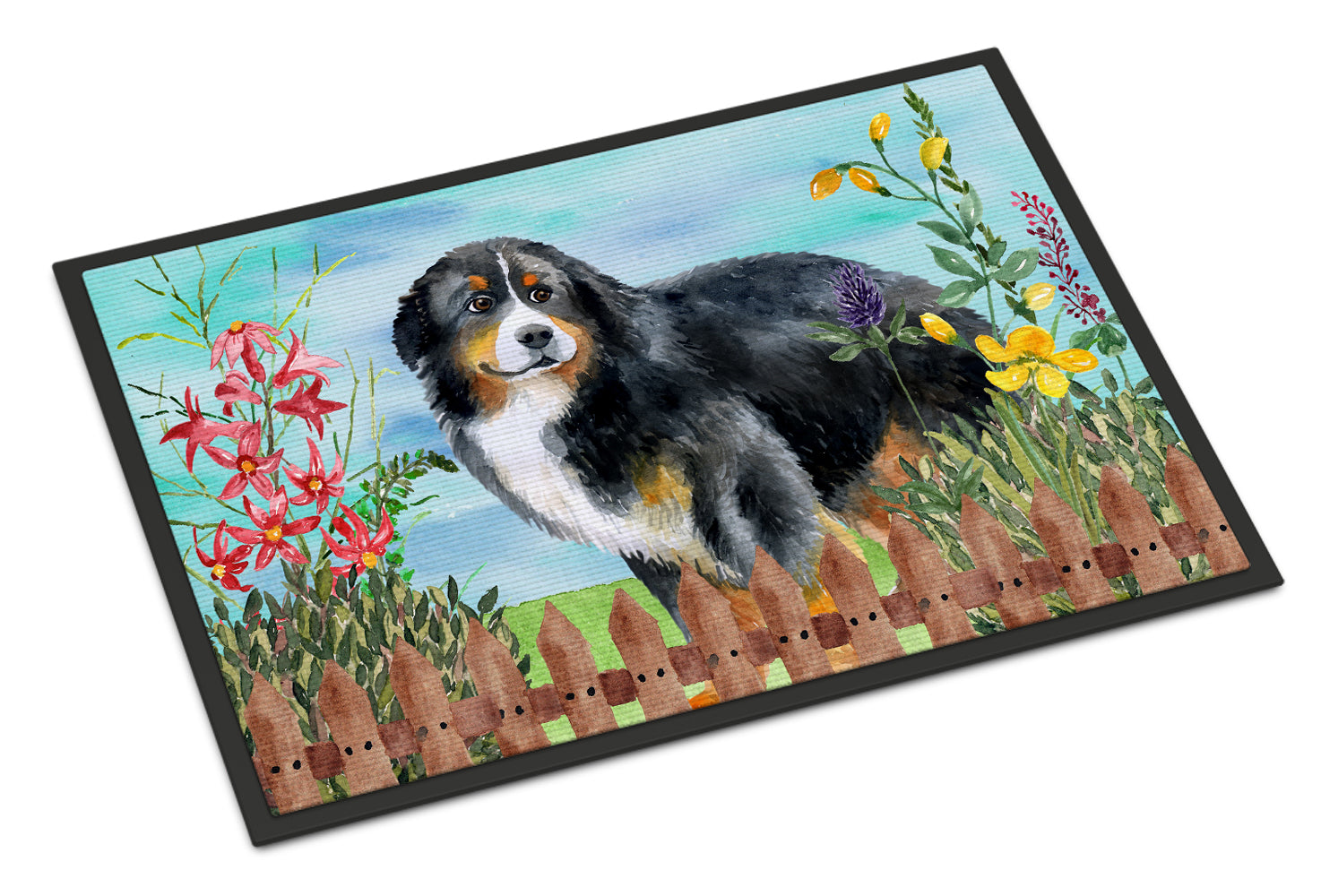 Bernese Mountain Dog Spring Indoor or Outdoor Mat 18x27 CK1207MAT - the-store.com