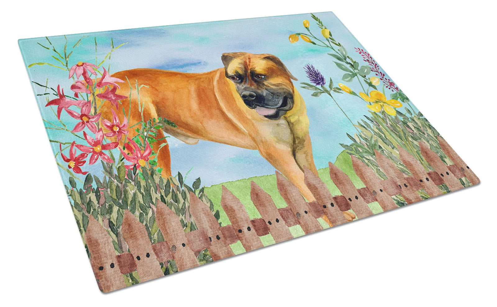 Boerboel Mastiff Spring Glass Cutting Board Large CK1208LCB by Caroline's Treasures