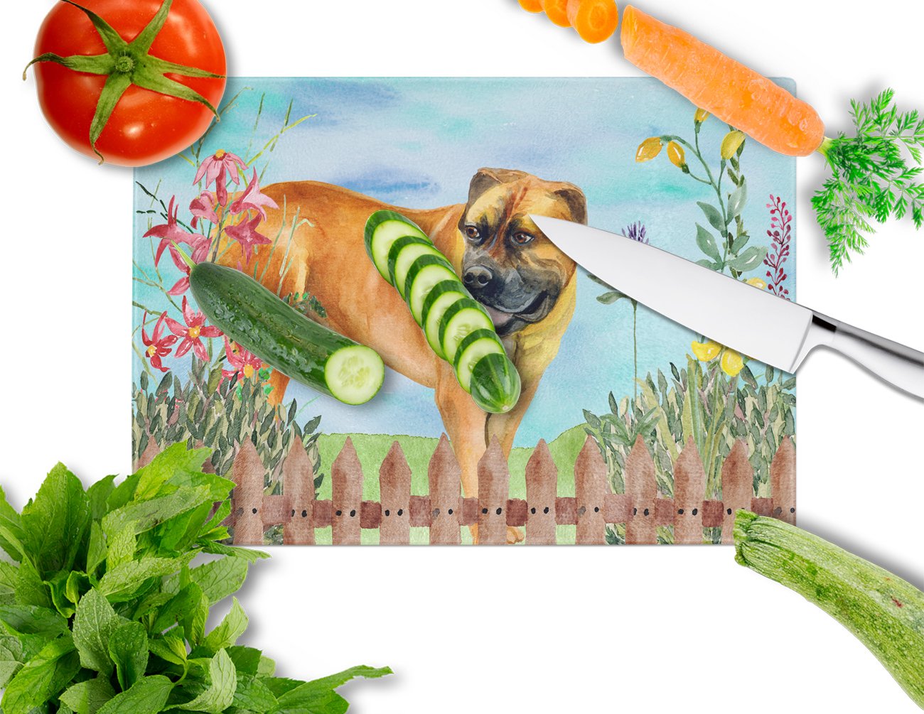 Boerboel Mastiff Spring Glass Cutting Board Large CK1208LCB by Caroline's Treasures