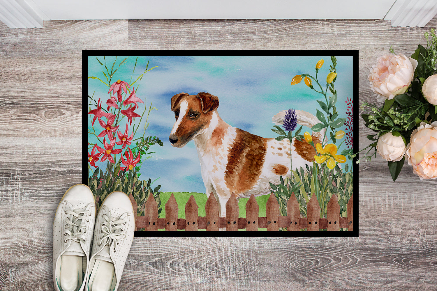 Smooth Fox Terrier Spring Indoor or Outdoor Mat 18x27 CK1209MAT - the-store.com