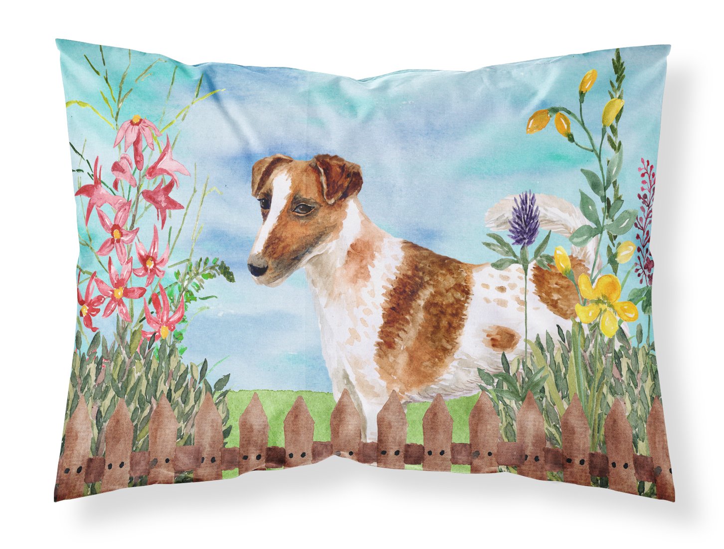 Smooth Fox Terrier Spring Fabric Standard Pillowcase CK1209PILLOWCASE by Caroline's Treasures