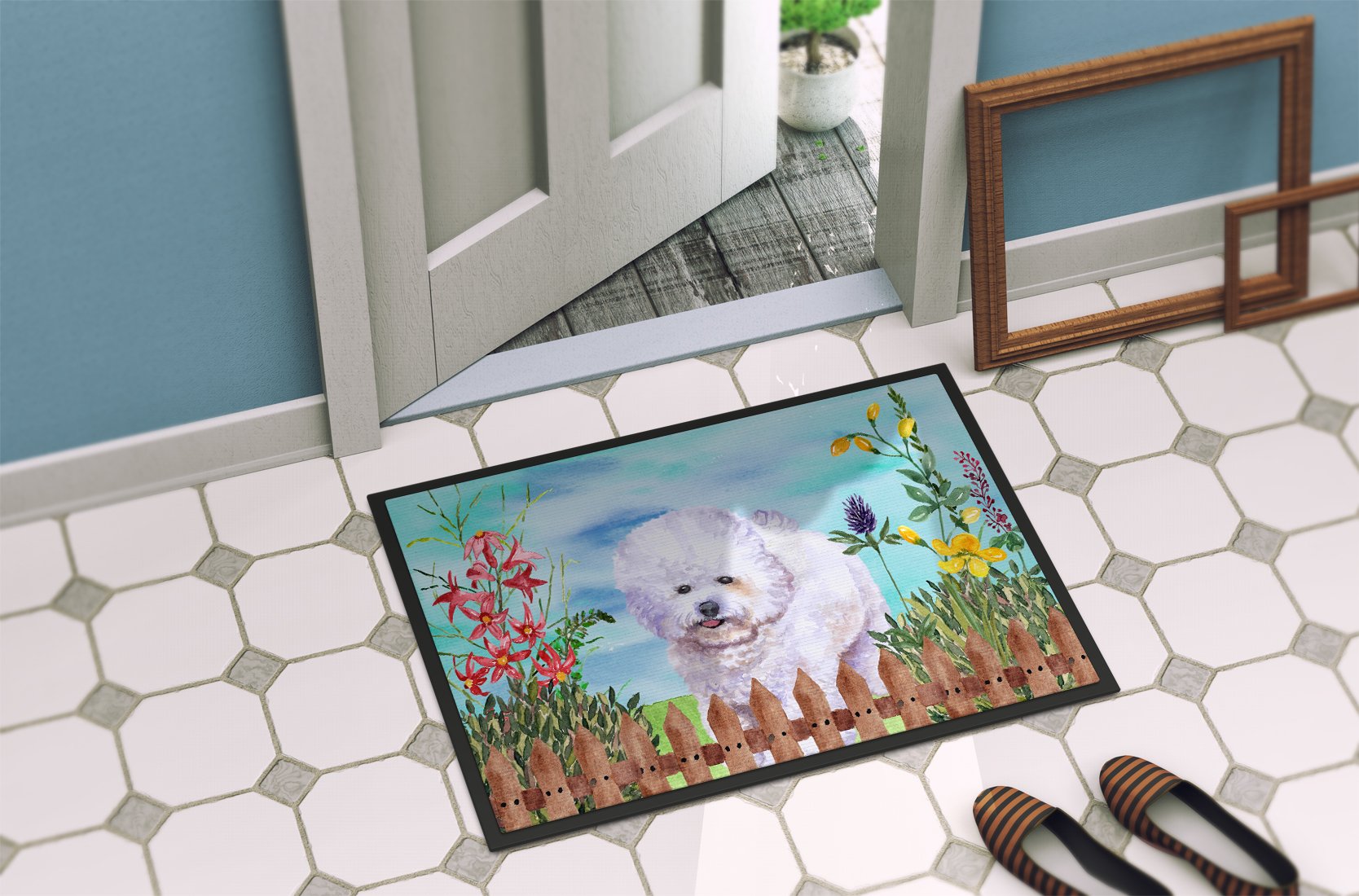 Bichon Frise Spring Indoor or Outdoor Mat 24x36 CK1210JMAT by Caroline's Treasures