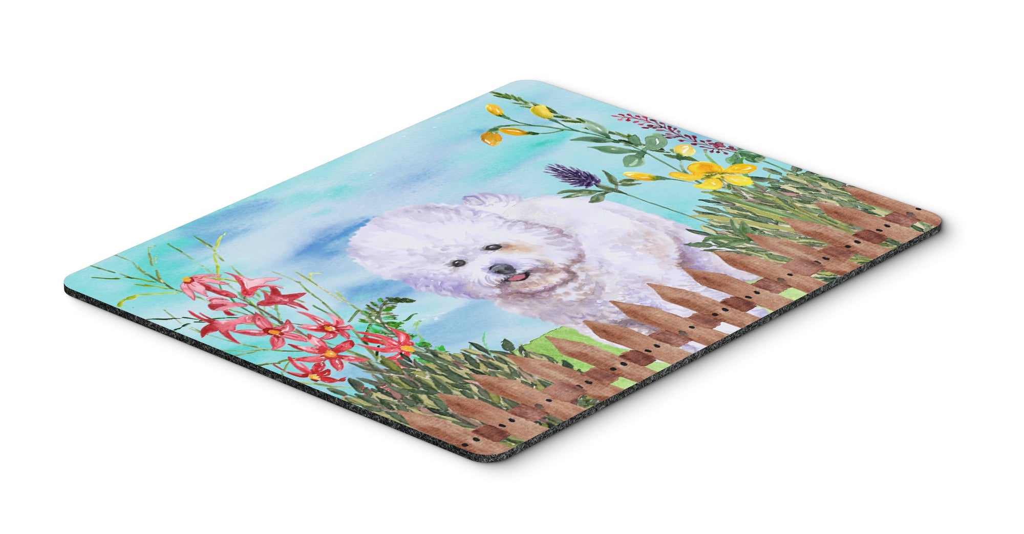 Bichon Frise Spring Mouse Pad, Hot Pad or Trivet CK1210MP by Caroline's Treasures