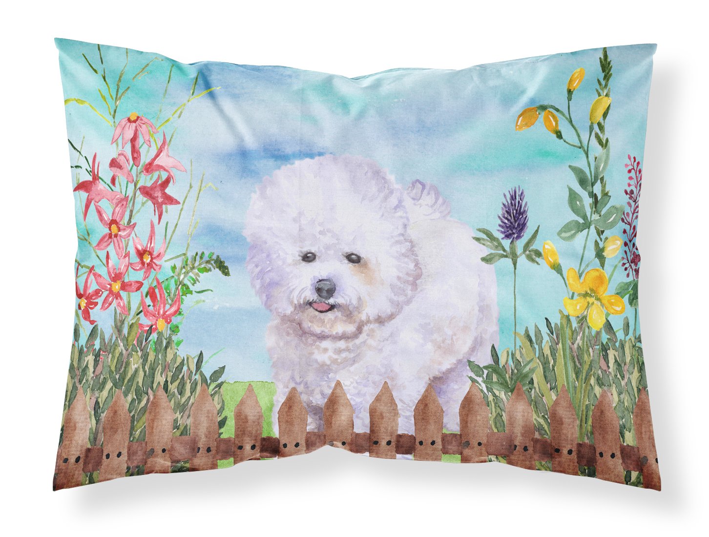 Bichon Frise Spring Fabric Standard Pillowcase CK1210PILLOWCASE by Caroline's Treasures