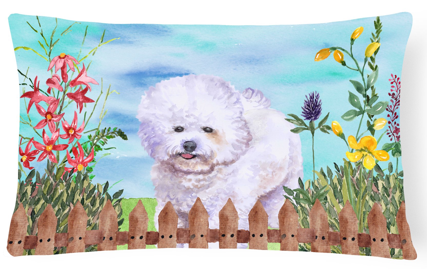 Bichon Frise Spring Canvas Fabric Decorative Pillow CK1210PW1216 by Caroline's Treasures