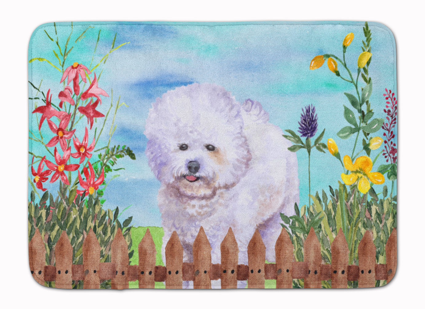 Bichon Frise Spring Machine Washable Memory Foam Mat CK1210RUG - the-store.com