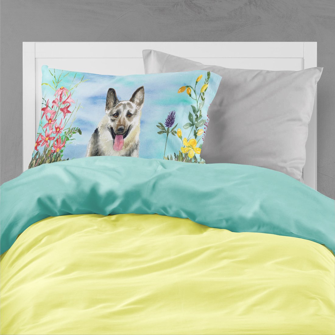 East-European Shepherd Spring Fabric Standard Pillowcase CK1211PILLOWCASE by Caroline's Treasures