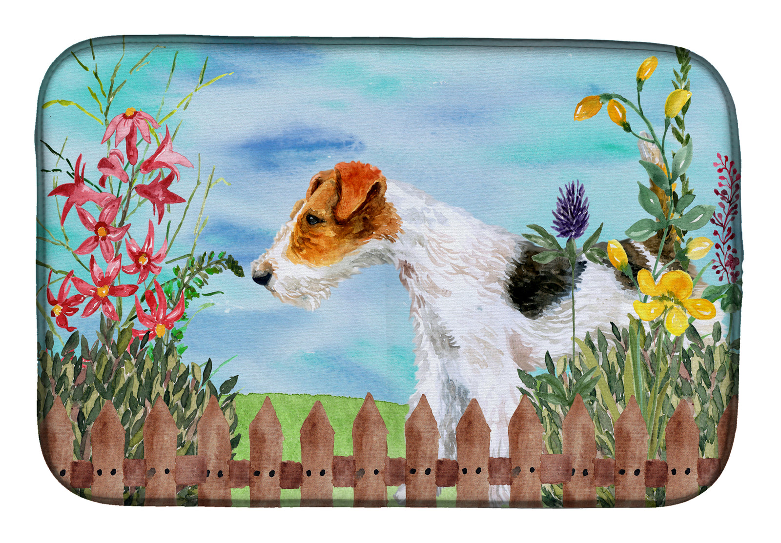 Fox Terrier Spring Dish Drying Mat CK1212DDM  the-store.com.