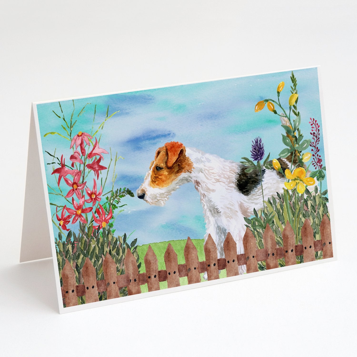 Buy this Fox Terrier Spring Greeting Cards and Envelopes Pack of 8