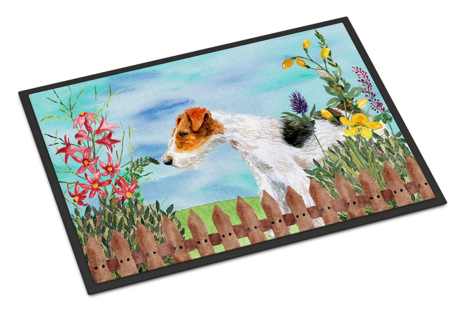 Fox Terrier Spring Indoor or Outdoor Mat 24x36 CK1212JMAT by Caroline's Treasures