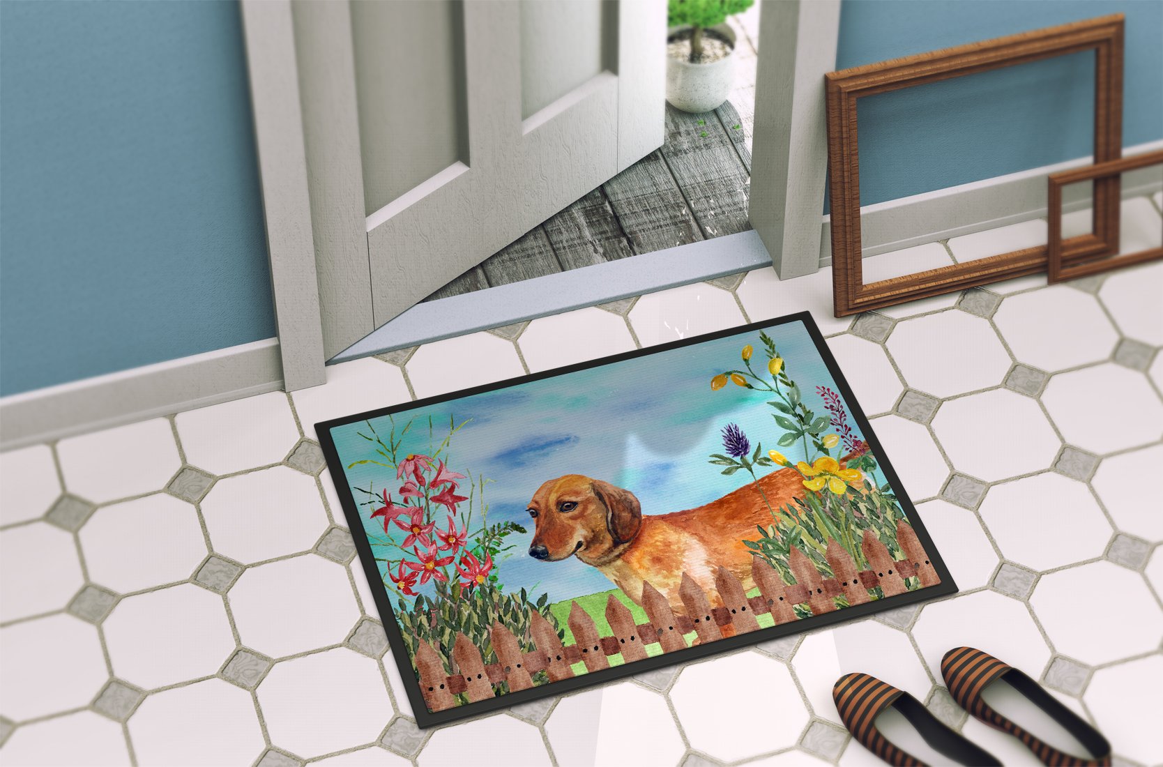 Dachshund Spring Indoor or Outdoor Mat 24x36 CK1214JMAT by Caroline's Treasures