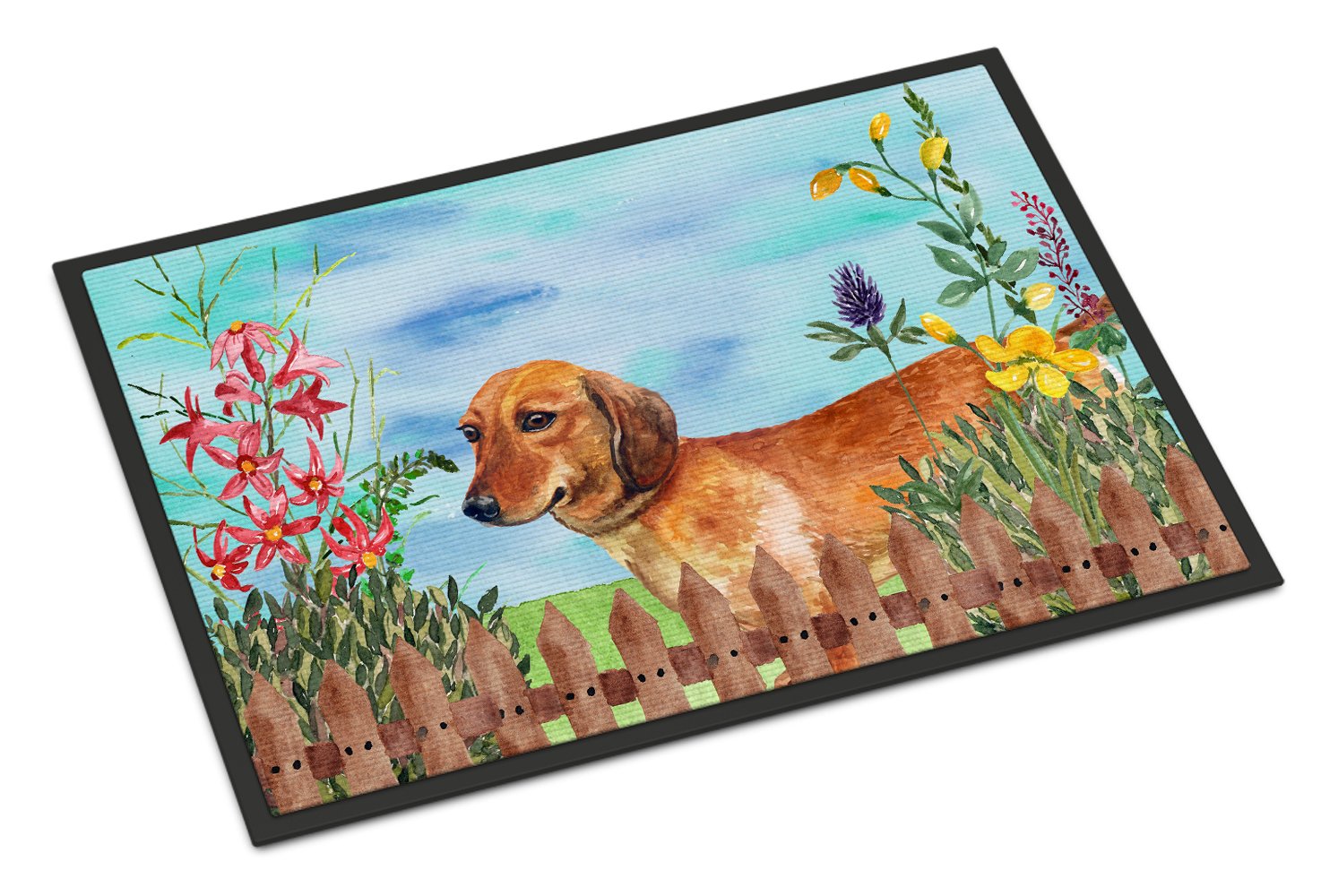 Dachshund Spring Indoor or Outdoor Mat 24x36 CK1214JMAT by Caroline's Treasures