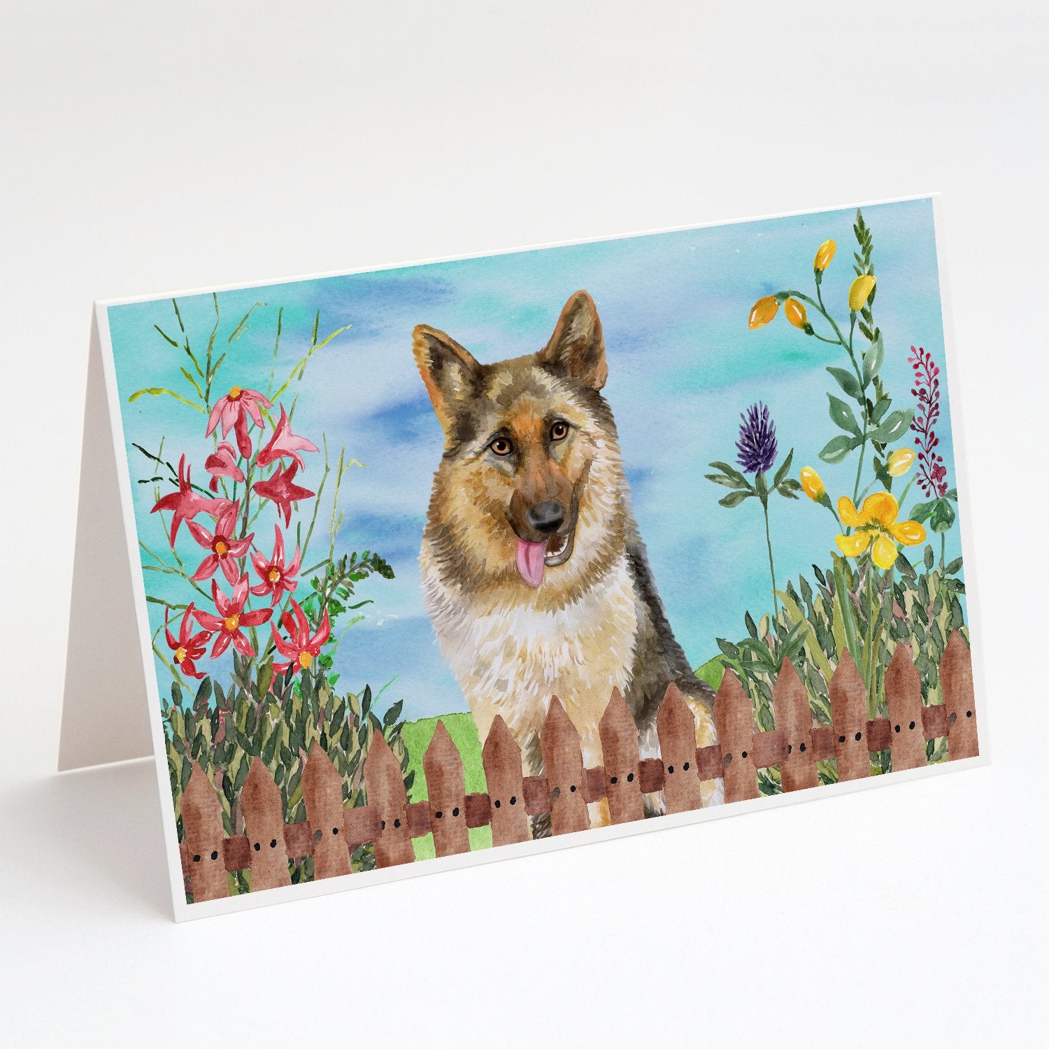 Buy this German Shepherd Spring Greeting Cards and Envelopes Pack of 8