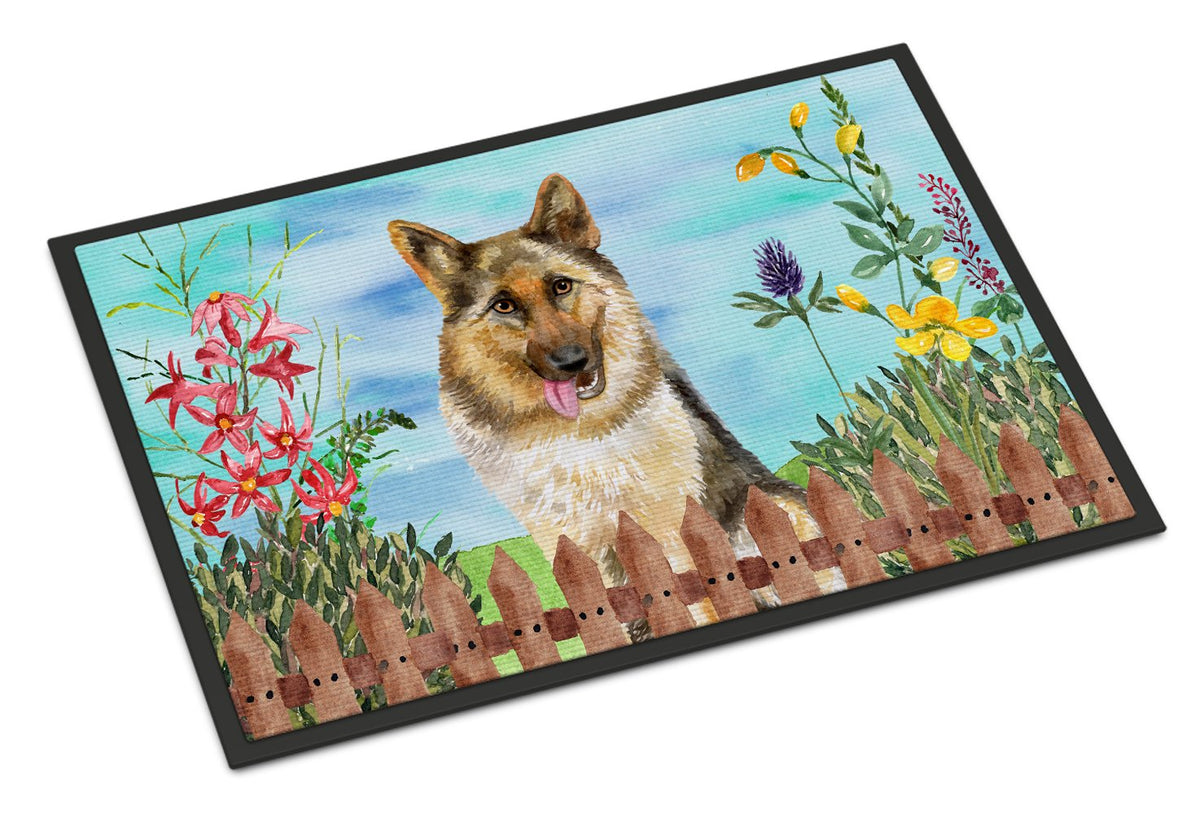 German Shepherd Spring Indoor or Outdoor Mat 24x36 CK1216JMAT by Caroline&#39;s Treasures