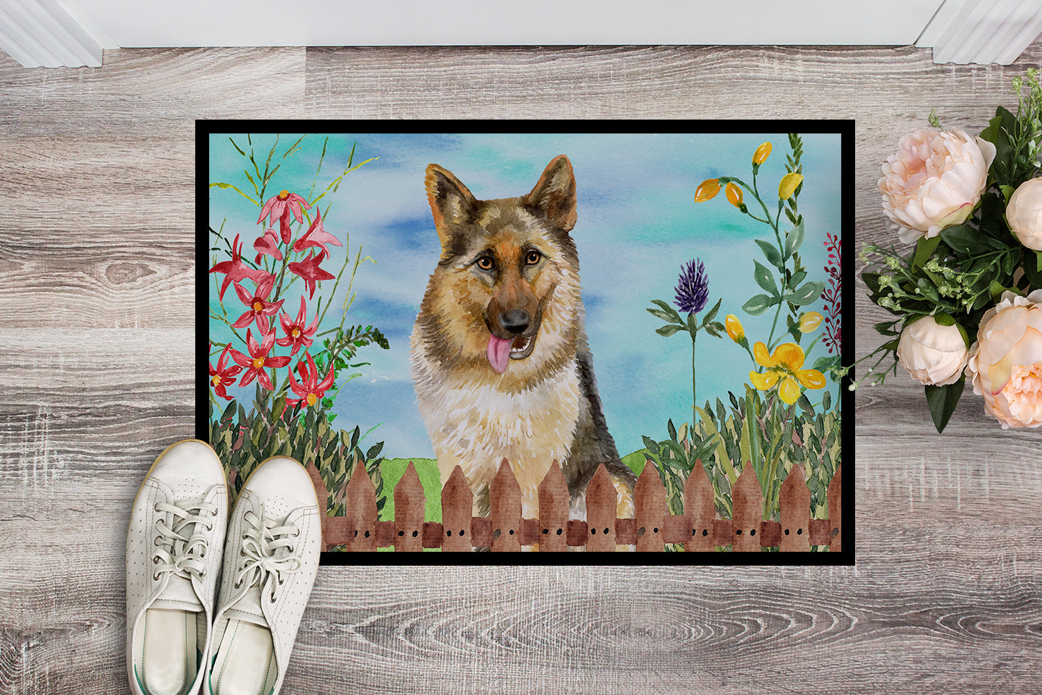 German Shepherd Spring Indoor or Outdoor Mat 18x27 CK1216MAT - the-store.com