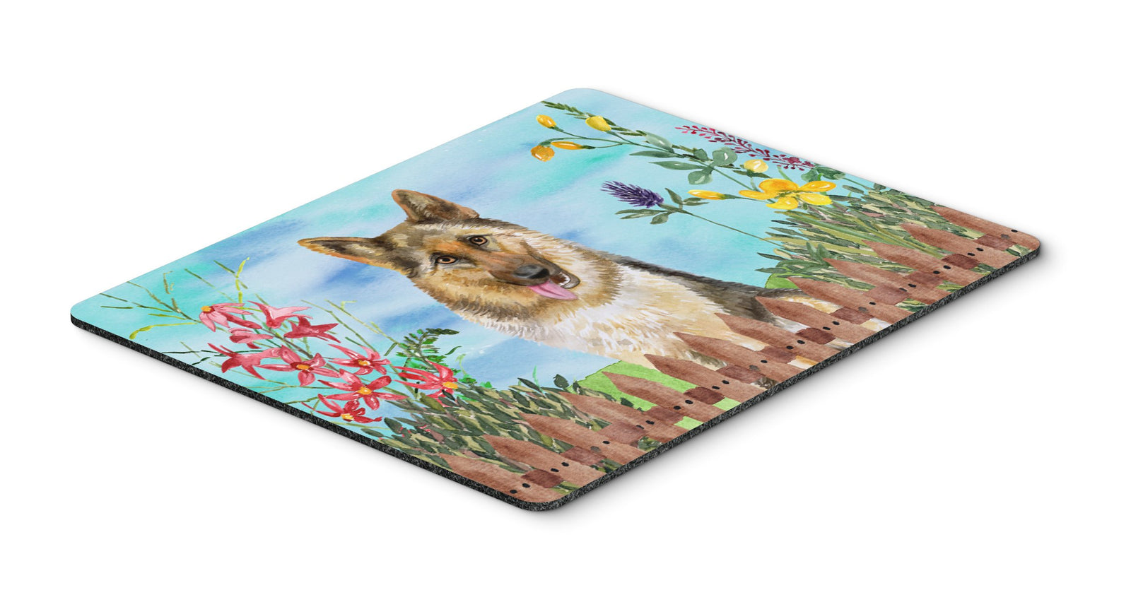 German Shepherd Spring Mouse Pad, Hot Pad or Trivet CK1216MP by Caroline's Treasures