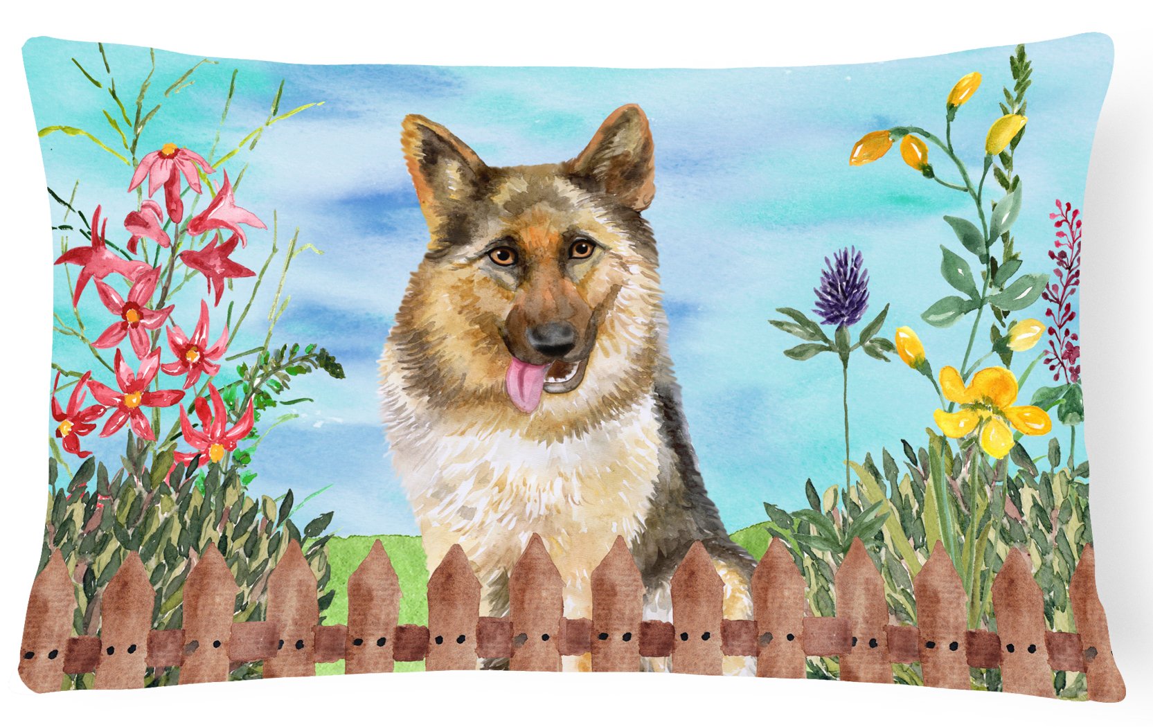 German Shepherd Spring Canvas Fabric Decorative Pillow CK1216PW1216 by Caroline's Treasures