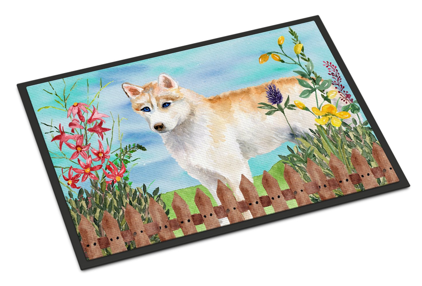 Siberian Husky Spring Indoor or Outdoor Mat 24x36 CK1217JMAT by Caroline's Treasures