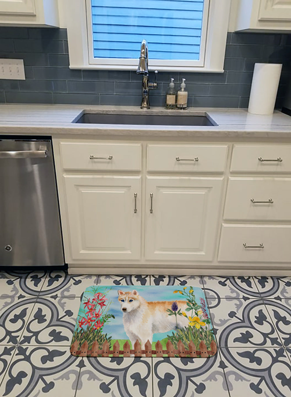 Siberian Husky Spring Machine Washable Memory Foam Mat CK1217RUG - the-store.com