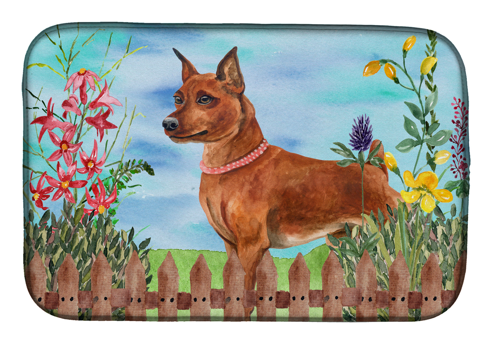 Miniature Pinscher Spring Dish Drying Mat CK1218DDM  the-store.com.