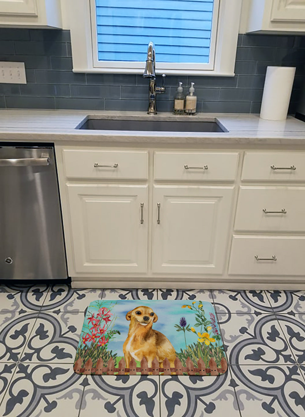 Chihuahua Spring Machine Washable Memory Foam Mat CK1220RUG - the-store.com