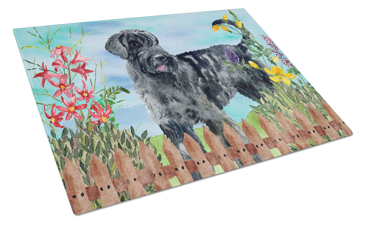 Giant Schnauzer Spring Glass Cutting Board Large CK1222LCB by Caroline&#39;s Treasures