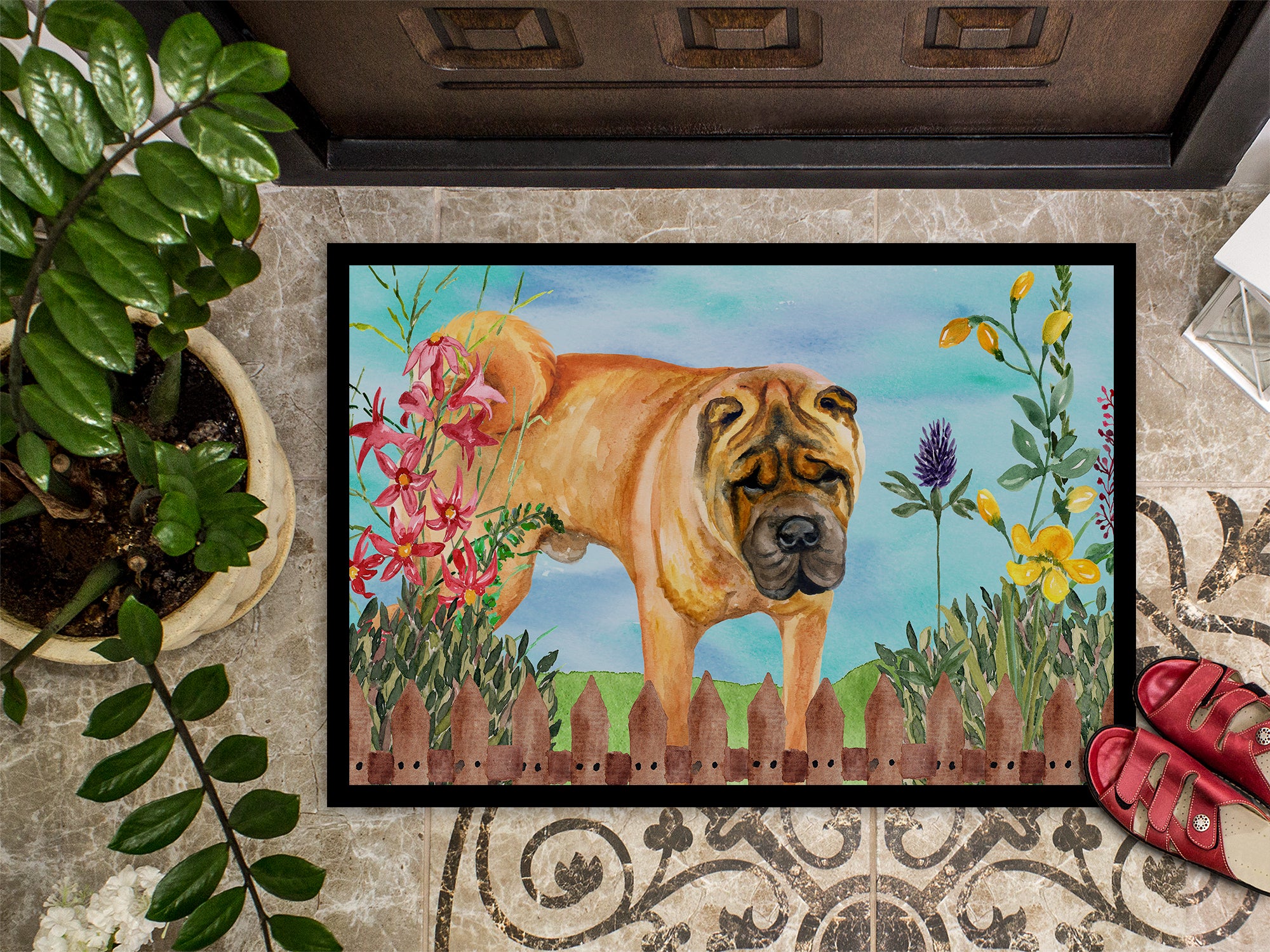 Shar Pei Spring Indoor or Outdoor Mat 18x27 CK1223MAT - the-store.com