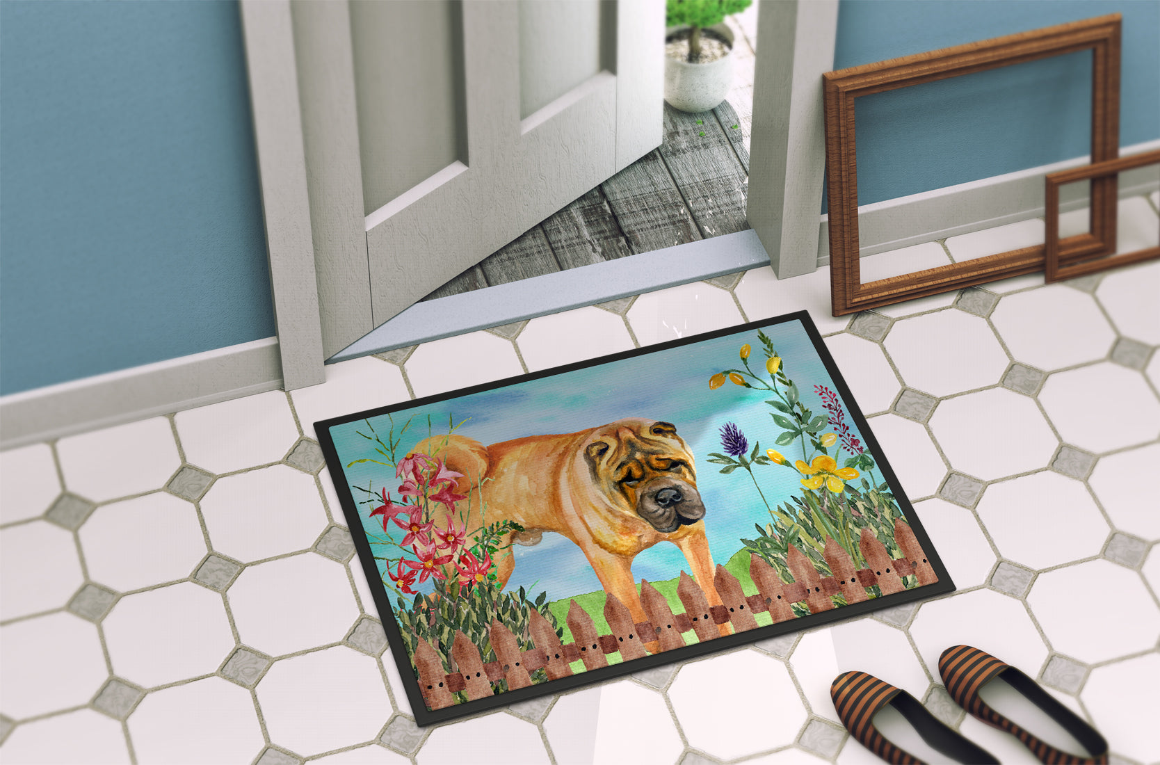 Shar Pei Spring Indoor or Outdoor Mat 18x27 CK1223MAT - the-store.com