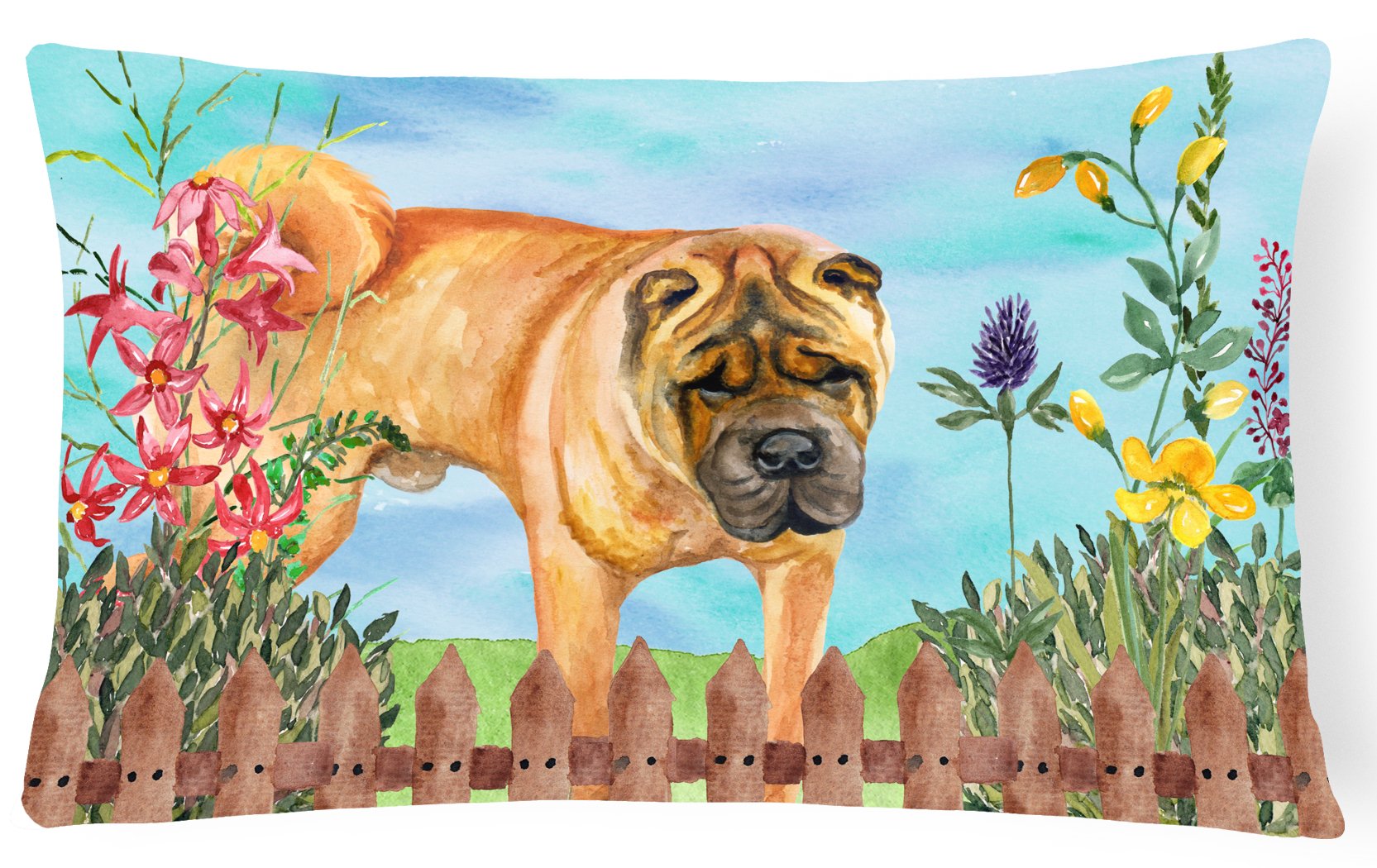 Shar Pei Spring Canvas Fabric Decorative Pillow CK1223PW1216 by Caroline's Treasures