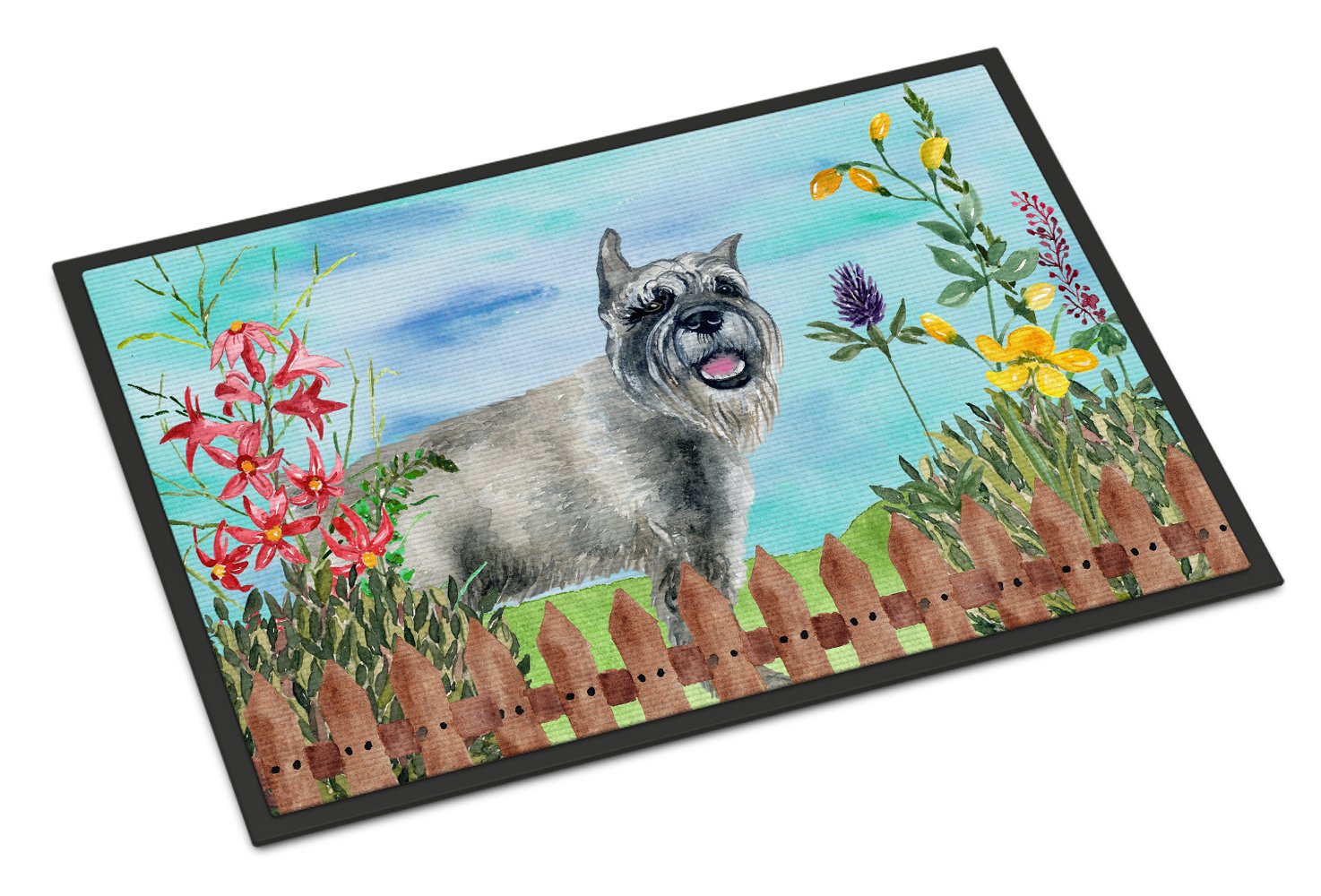 Schnauzer Spring Indoor or Outdoor Mat 24x36 CK1224JMAT by Caroline's Treasures