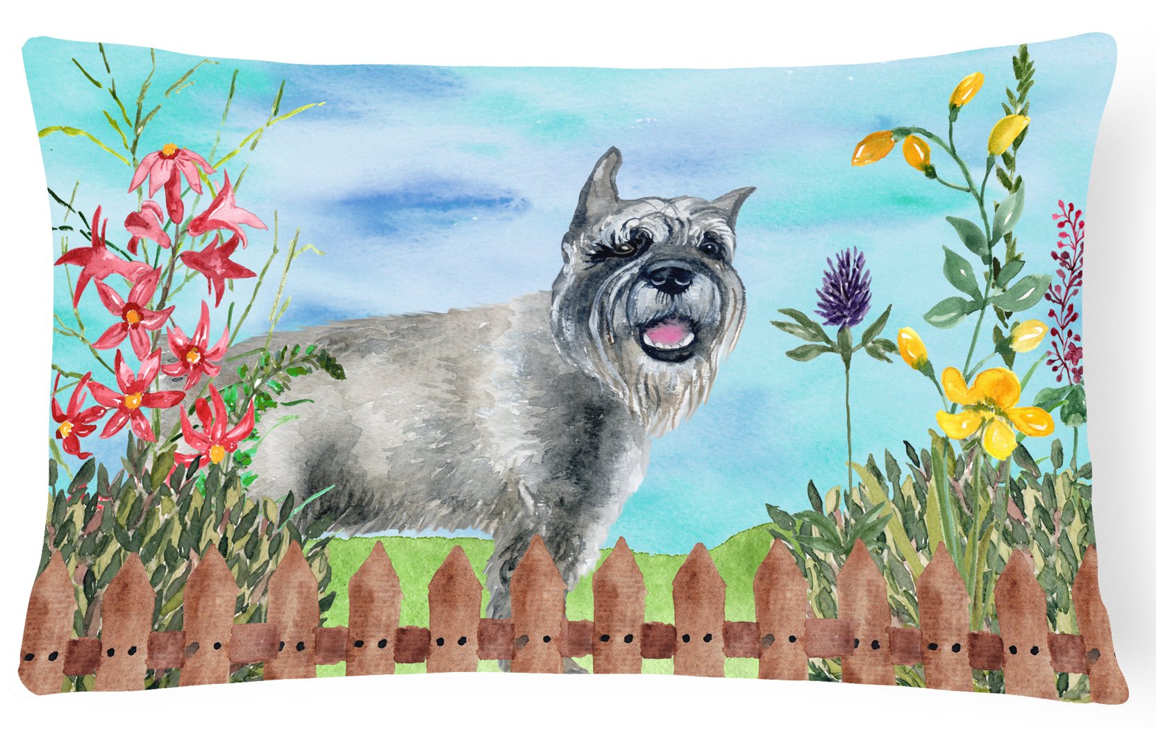 Schnauzer Spring Canvas Fabric Decorative Pillow CK1224PW1216 by Caroline's Treasures