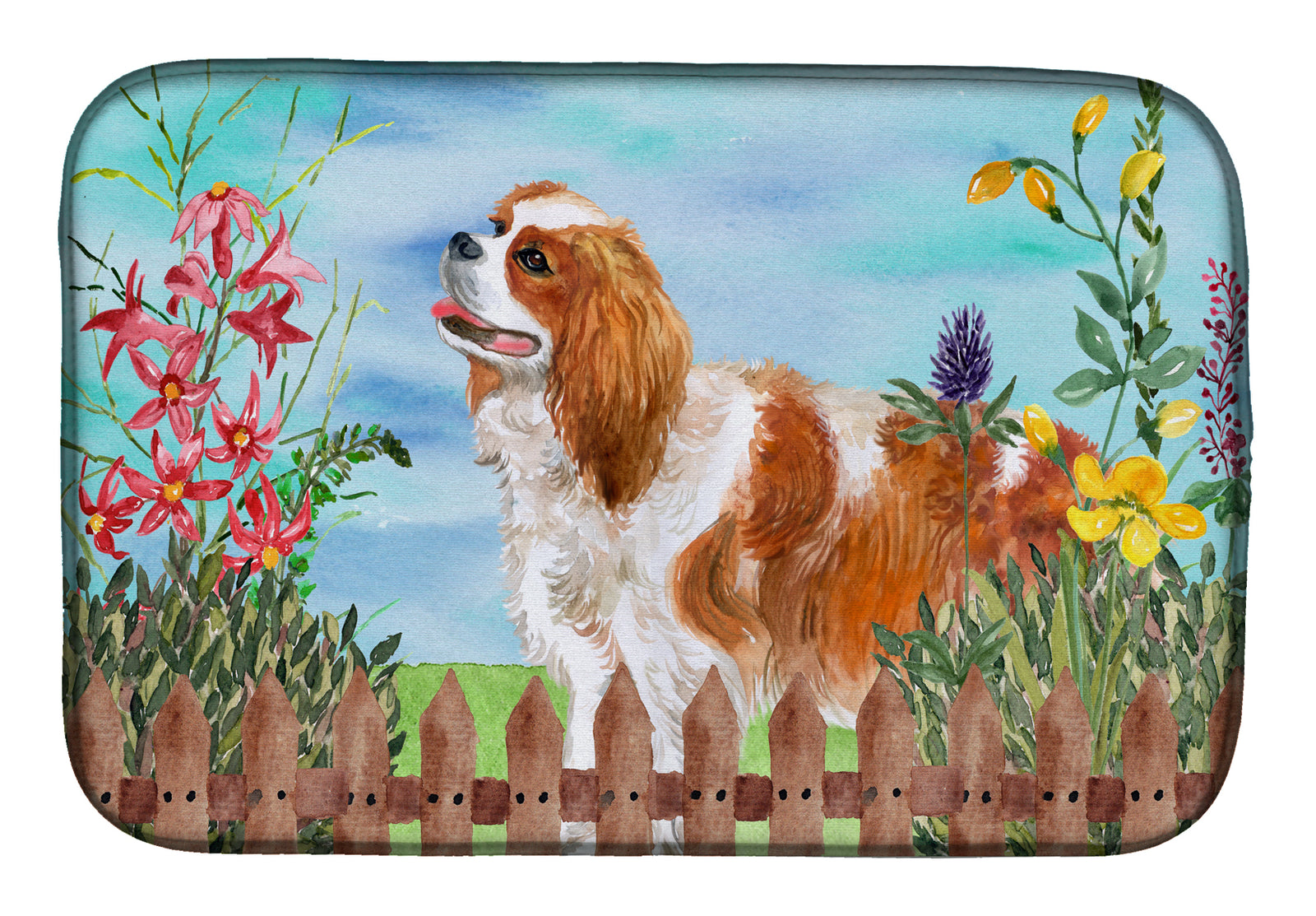 Cavalier Spaniel Spring Dish Drying Mat CK1225DDM  the-store.com.