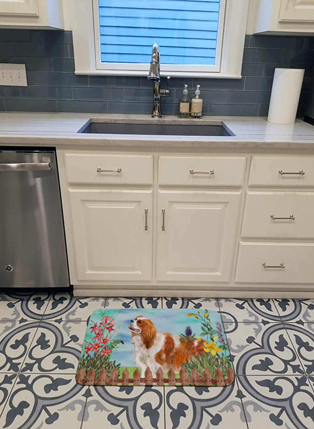 Cavalier Spaniel Spring Machine Washable Memory Foam Mat CK1225RUG - the-store.com