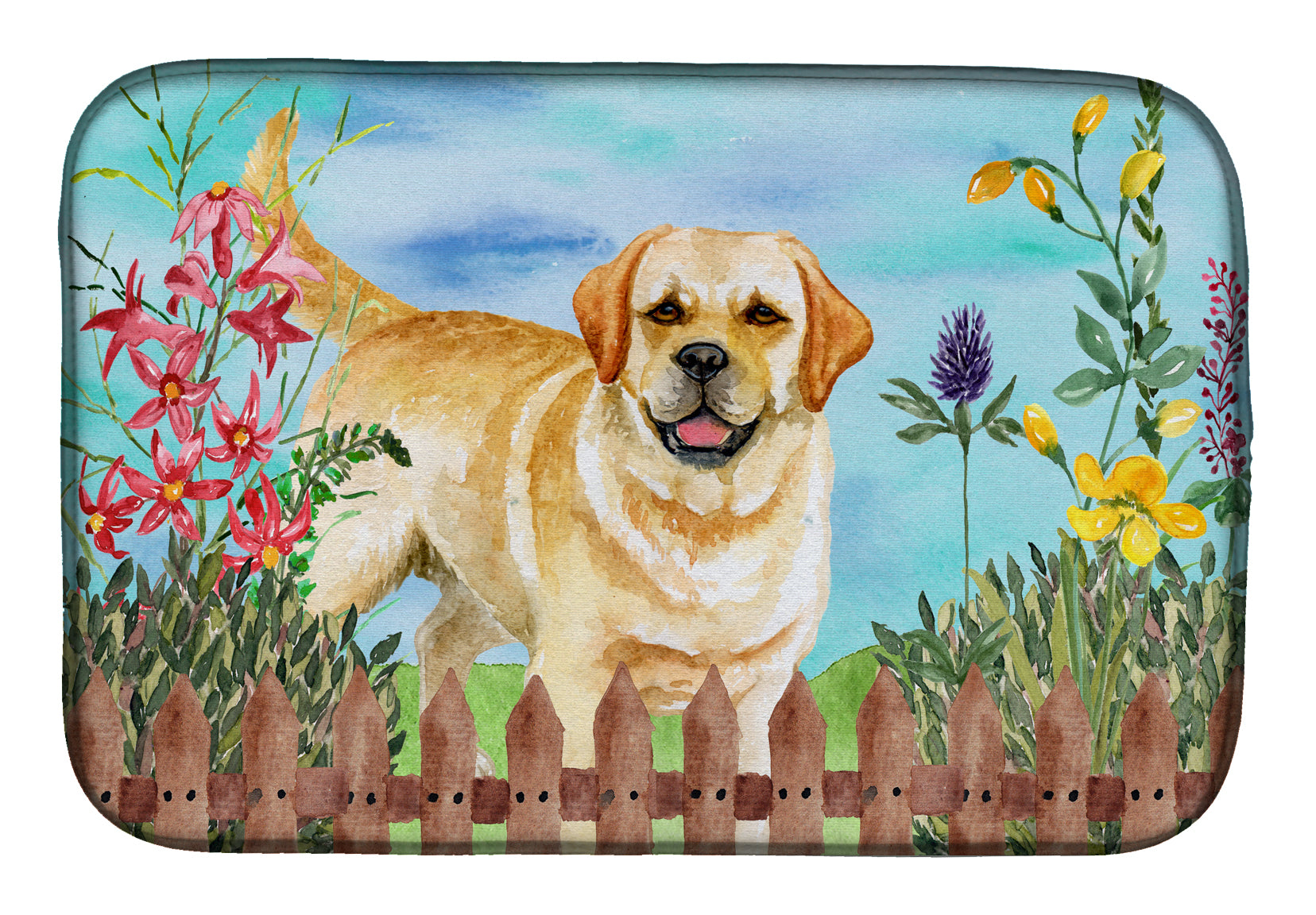 Golden Retriever Spring Dish Drying Mat CK1226DDM  the-store.com.