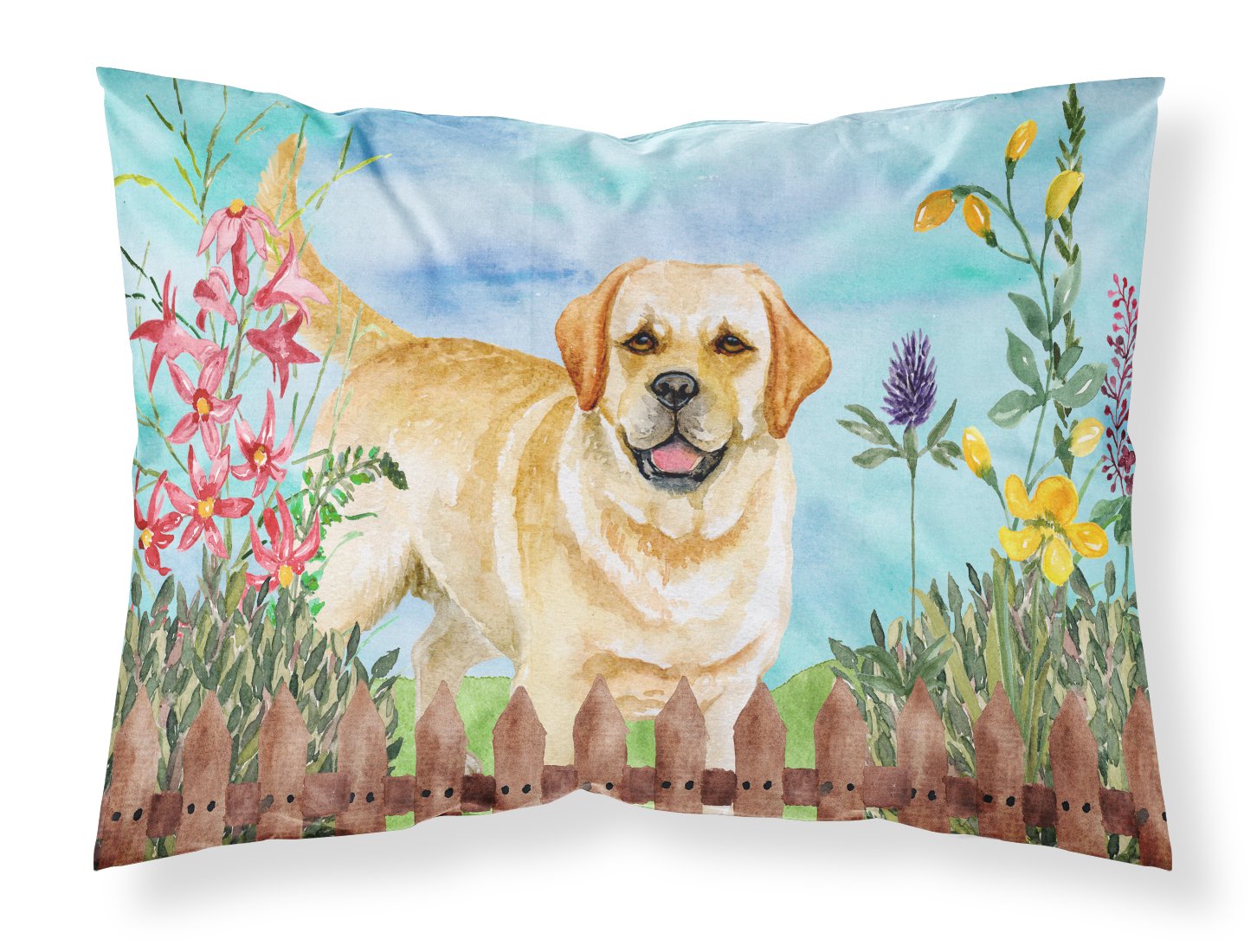 Golden Retriever Spring Fabric Standard Pillowcase CK1226PILLOWCASE by Caroline's Treasures