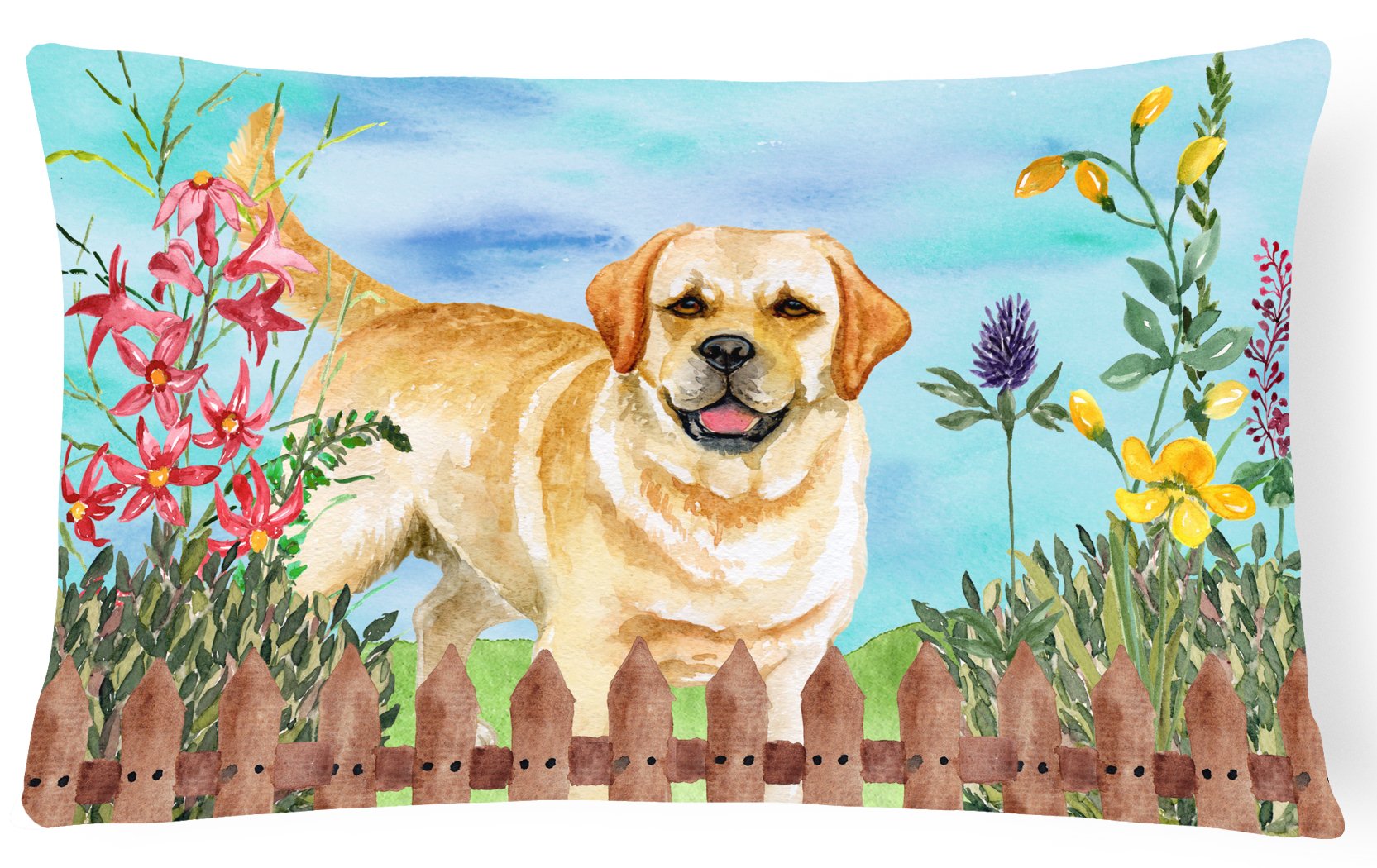 Golden Retriever Spring Canvas Fabric Decorative Pillow CK1226PW1216 by Caroline's Treasures