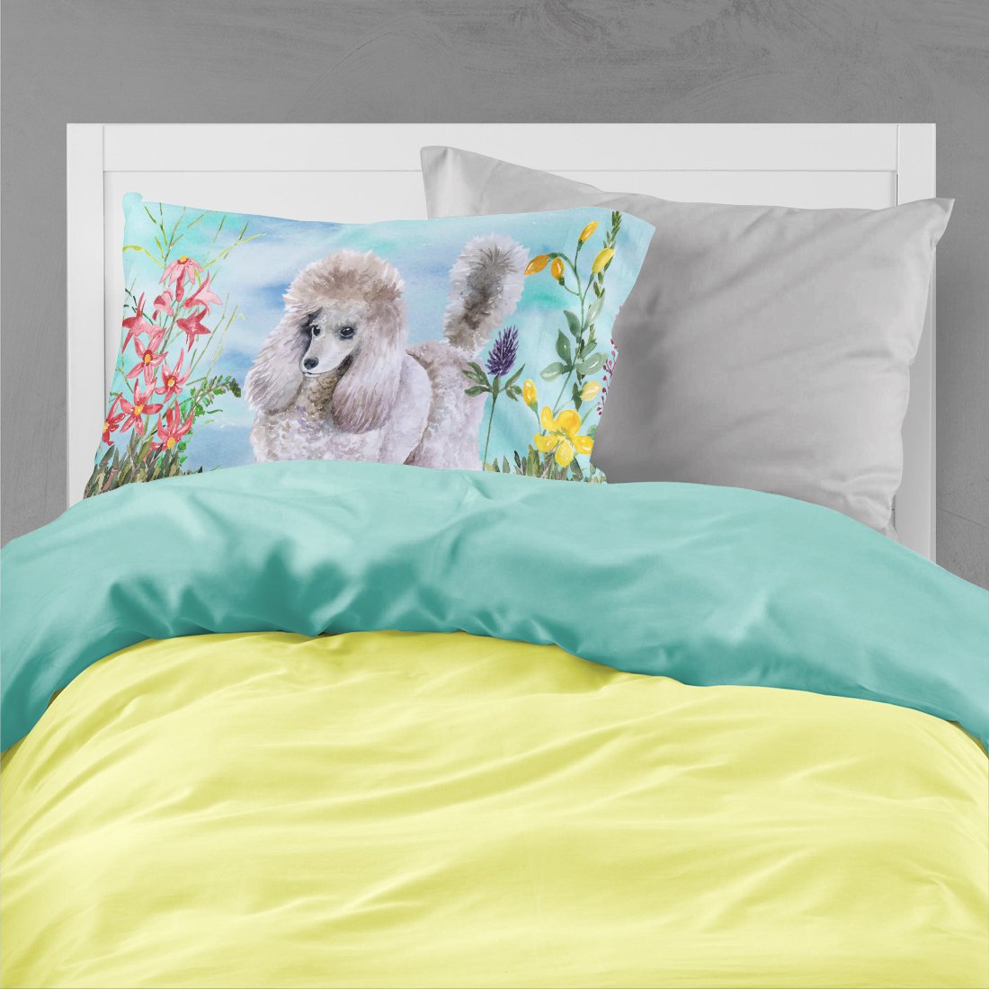 Poodle Spring Fabric Standard Pillowcase CK1227PILLOWCASE by Caroline's Treasures