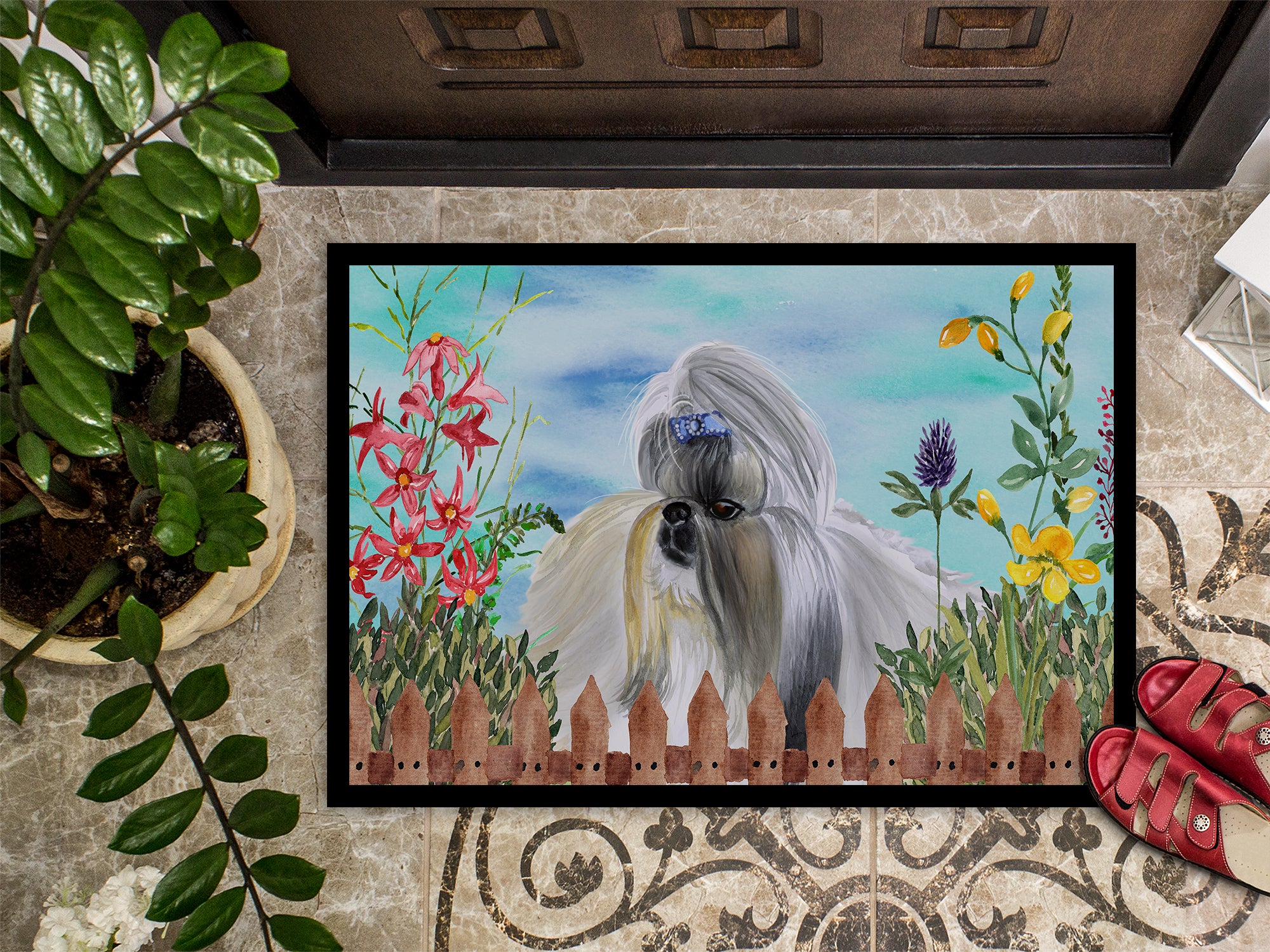 Shih Tzu Spring Indoor or Outdoor Mat 18x27 CK1228MAT - the-store.com