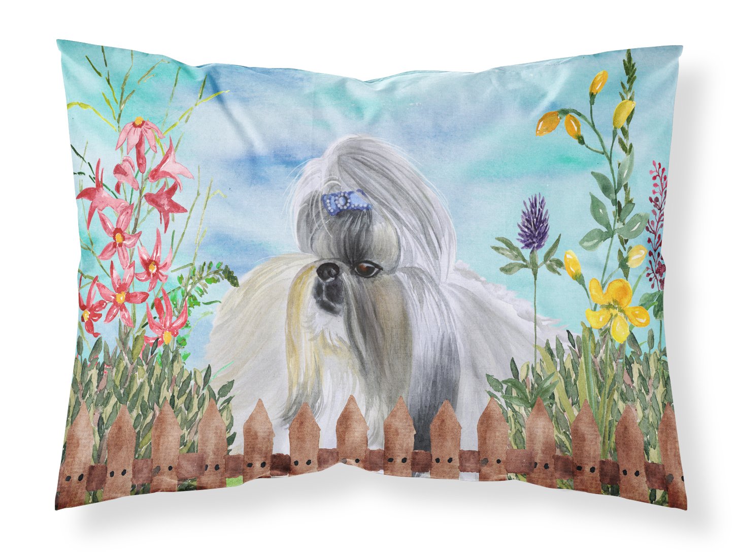 Shih Tzu Spring Fabric Standard Pillowcase CK1228PILLOWCASE by Caroline's Treasures