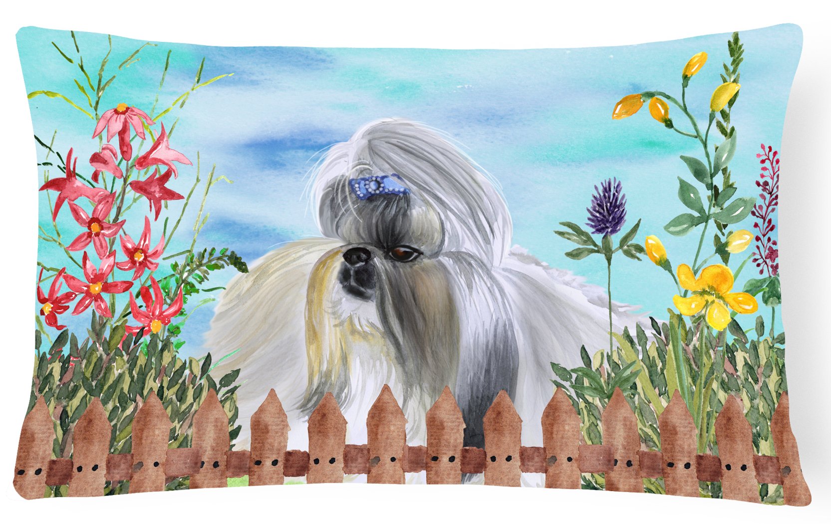 Shih Tzu Spring Canvas Fabric Decorative Pillow CK1228PW1216 by Caroline's Treasures