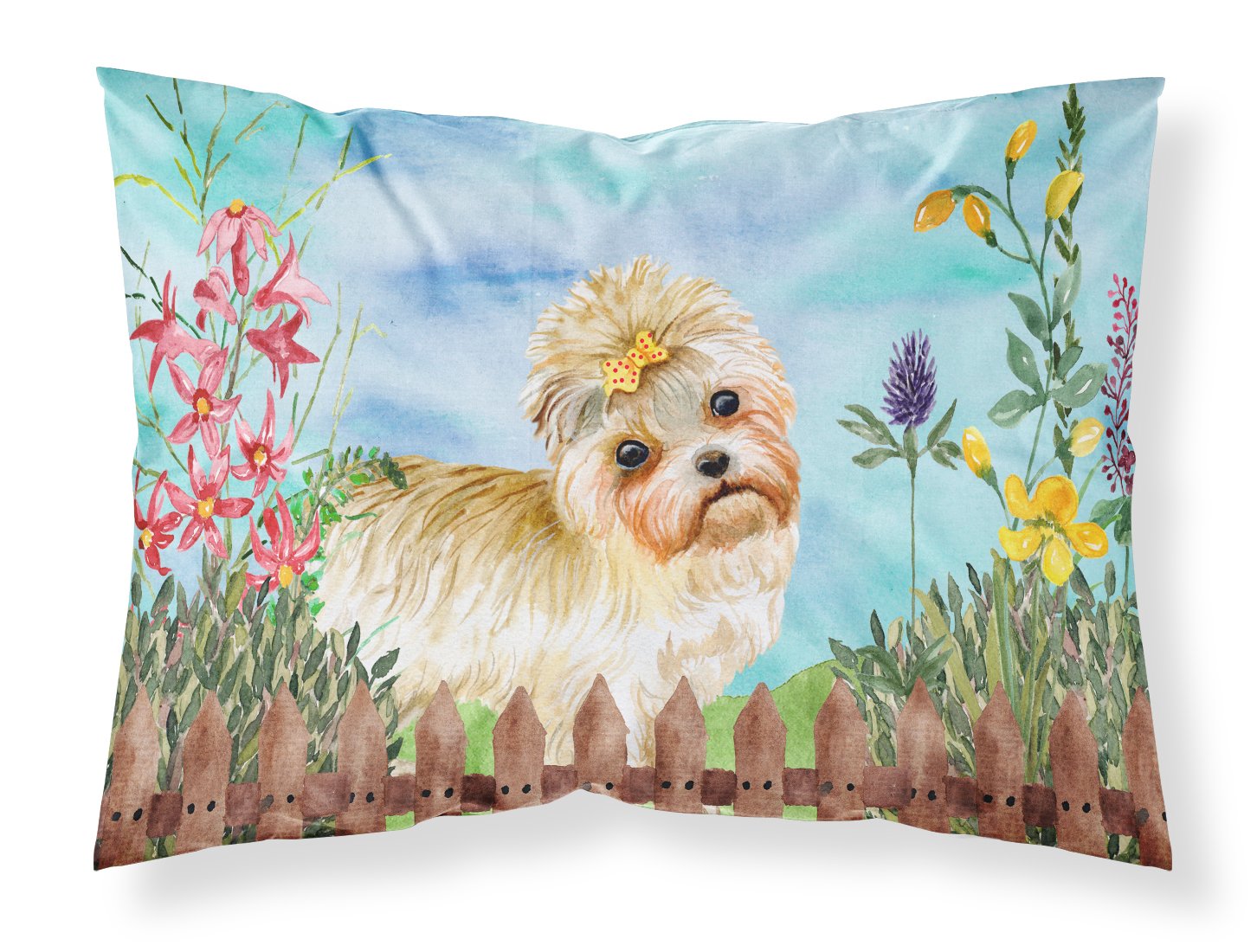 Morkie Spring Fabric Standard Pillowcase CK1230PILLOWCASE by Caroline's Treasures